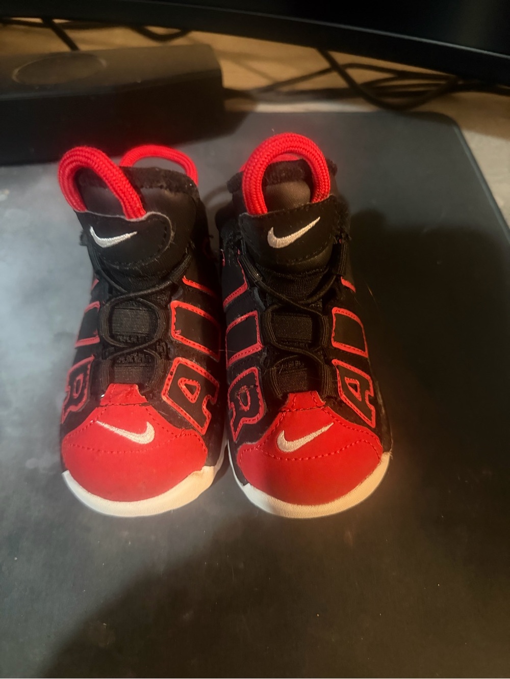 Nike Kids Red and Black High-Top Sneakers 6c